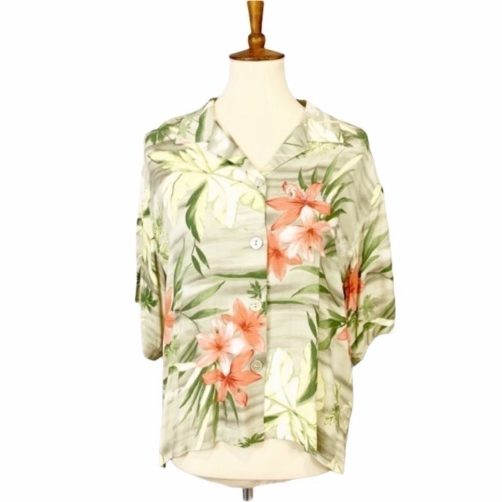 Tommy‎ Bahama Floral Hawaiian Shirt Button Down